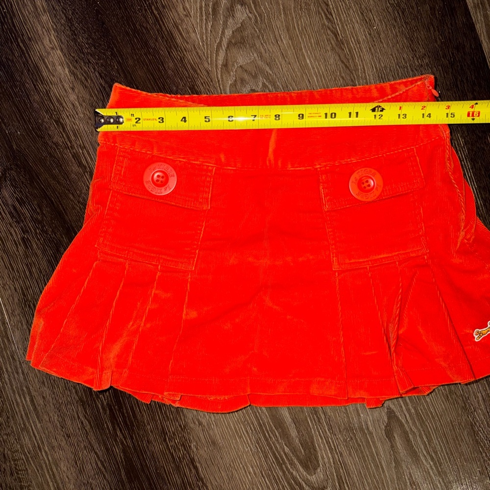 Y2K Le Tigre vintage corduroy Orange Mini Skirt size small - Picture 8 of 8